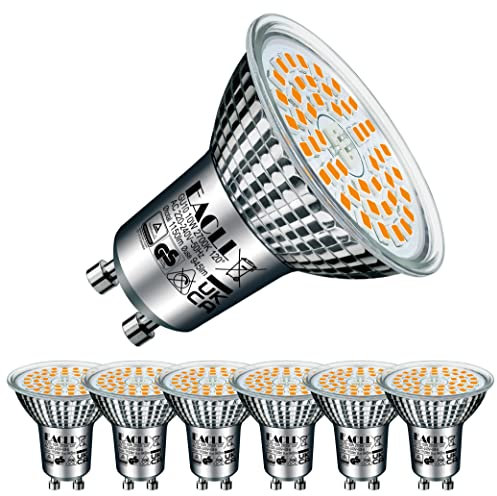 EACLL GU10 LED Warmweiss 10W Ersetzt 125W Halogen Leuchtmittel, 6er-Pack. 945 Lumen 2700K Birnen, AC 230V Flimmerfrei Strahler, Abstrahlwinkel 120 Grad Spot, Nicht Dimmbar Ø50xH53mm Reflektorlampen