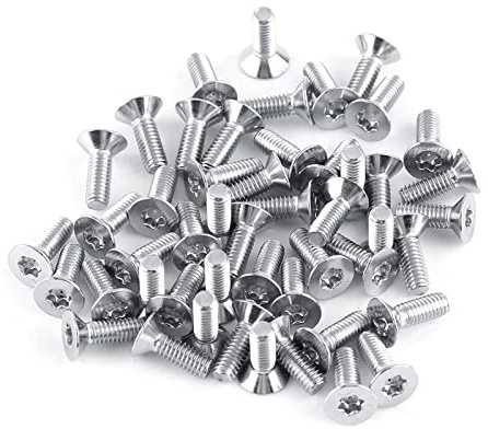 Kadimendium 50 Stücke M4 Stern Flachkopfschrauben Edelstahl Senkkopf Maschinenschraube Bolzen(M4×12mm)