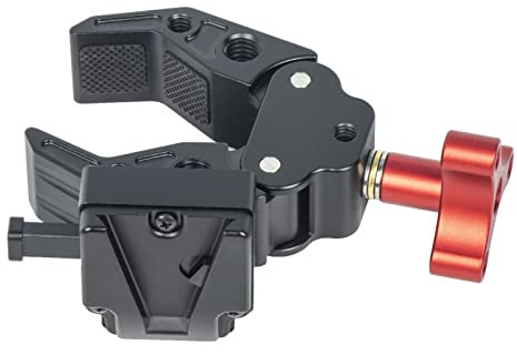 Came-TV V-Mount Pince de batterie grand angle ouvert et adaptateur de structure solide avec trous de vis 1/4 et 3/8 Montage sur pied d'éclairage ou trépied