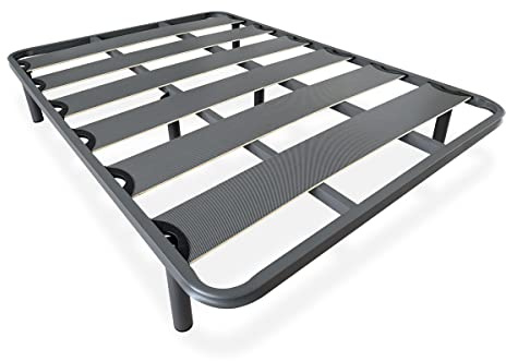 DUÉRMETE ONLINE, Somier de Láminas Anchas Reforzado Anti, Ruido Estructura 40x30 mm con Juego de Patas Roscadas, Estabilidad y Robustez, 135x190