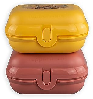 Tupperware (2 To Go Mini-Twin Größe 1 Winnie Pooh Gelb Bär + Rosa Ferkel (inkl. Orangenschäler)