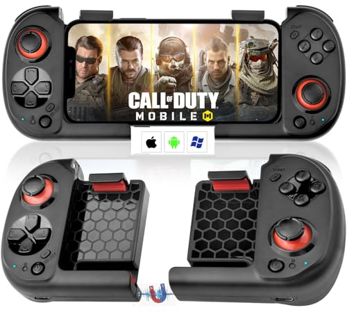 Koiiko Mobile Gaming Controller for iPhone iOS Android PC Wireless Gamepad Joystick for iPhone 15/14/13/12/X, iPad, MacBook, Samsung Galaxy S23/S22/S21/S20, TCL, Magnetic Storage, Pocket Size, Call of Duty - Direct Play