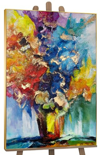 YS-Art Abstrakt Acrylbild Sonnenblumenstrauß handgemalt Bild Blumenstrauß