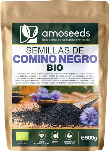Semillas de Comino Negro BIO 500G | Sesamo Negro, Nigella Sativa | 100% Naturales, Sin Aditivos | Primera Calidad