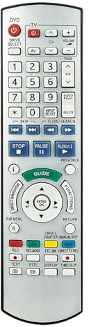 AULCMEET EUR7659YG0 New Replacement Remote Control fit for Panasonic DVD Player Recorder DMR-EX75/EX85/EZ25 & EZ45/EX95 DMR-EZ25EB DMR-EX85EB DMR-EX75B