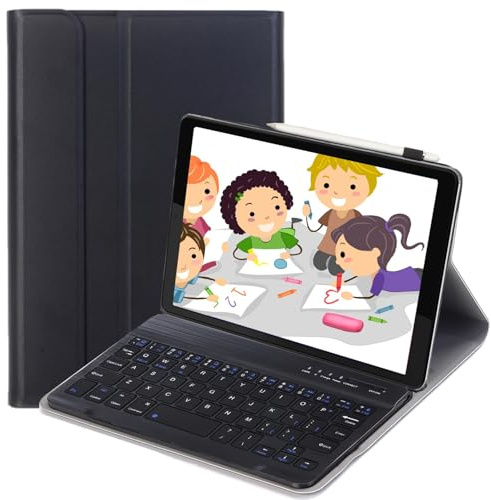 leleyo Funda con Teclado para Tablet Huawei MatePad T8 de 8 Pulgadas, Cubierta Inteligente magnética con Teclado Bluetooth inalámbrico extraíble para Huawei MatePad T8, Negro