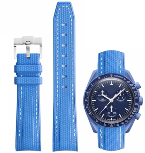 AIYIRUO Uhrenarmbänder Kompatibel mit Omega x Swatch Armband MoonSwatch,Ersatzband Armband 20mm Gummi Omega X Swatch Moonswatch Speedmaster Ersatzband,Armband für Männer und Frauen