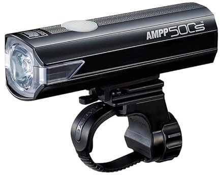 CatEye AMPP 500S Super Bright LED Bicycle Front Lights - OptiCube Technology, IPX4 Waterproof Rated, FlexTight Easy Fit Bracket | USB Rechargeable Bike Light | Front Bike Lights | Bicycle Accessories