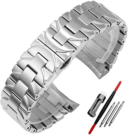 JUANZDas Uhrenarmband ist kompatibel mit der Uhrenkette aus massivem, raffiniertem Stahlbogenmetall PAM441/111 for Herren aus Stahlband.(Silvery)