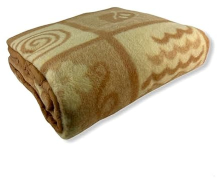 Rufino Díaz Manta Pelo Estampada Diana (Beige - 220x240cm) - Otoño/Invierno - Tacto Extra Suave y Super calentita - para Usar en la Cama o en el sofá