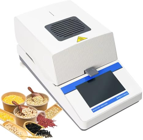 Analizzatore di umidità digitale da laboratorio, misuratore di umidità alogeno con display LCD, misuratore di umidità per cereali con peso massimo di 110g, misuratore di umidità per cereali 40~160 ℃