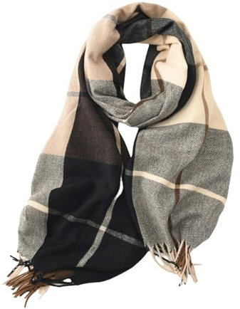 IDOTSEZU Schal Damen Herbst Und Winter Warmer Schal, Frauen Imitieren Kaschmirkontrast -Schal Winter Mittlerer Und Langer Dicker Warmer, Schalgestrickter Wollschal-Braun