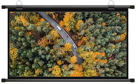 Hoiweqr 72inch Projector Screen - Indoor Manual Roll-up Projection Screen 4:3/16:9 HD Projection Screen, Wall-Mounted Projection Screen for Home Theater Office Classroom Projection(4:3)