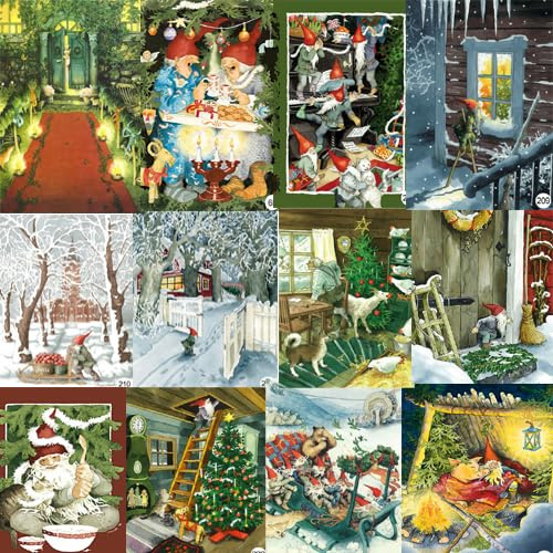 Inge Look Weihnachtskarten (12 Stück) Einzigartiges und schönes Set Weihnachten 02