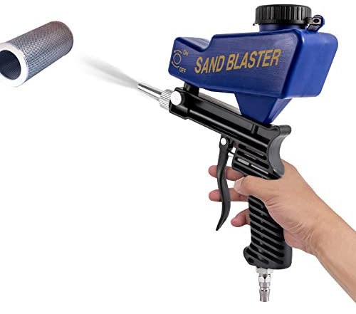 Pneumatic Sandblasting Gun, Portable Air Sand Blaster Mini Pneumatic Sandblasting Gun Blasting Machine for Abrasive Sand Blasting Derusting Cleanig Device