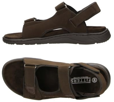 Fitters herrsandal FRANZ, moderna dandaler i stor storlek, bekväma sandaler, stora herrskor/herrskor i stor storlek, FRANZ 48 49 50 51 52, Mörkbrun, 49 EU