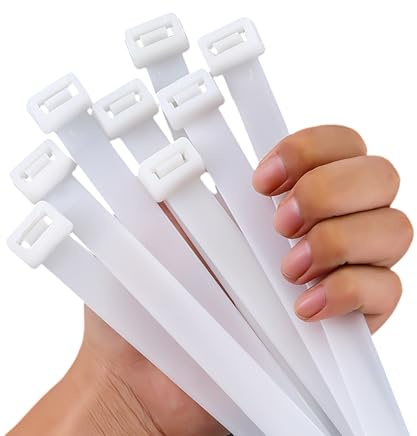 Bridas Plastico Grandes 500mm x 12mm, Bridas Largas Blanco 50cm, 40 piezas Bridas para Cables Anchas Gigantes Brida Plástico Gruesas Fuertes Resistentes A Los Rayos UV Zip Ties