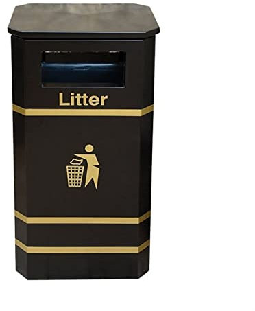 LICONG-2020 Cubo de Basura Botes de Basura for Interiores y Exteriores, Botes de Basura clásicos Americanos, Botes de Basura comerciales, contenedor de Basura de Acero Engrosado Retro Cubo de Basura