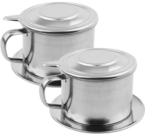 Filtre à café vietnamien de café vietnamien à 2 sets, accessoires de réutilisables lavables professionnels 3, 3 × 2, 5 pouces pour la maison ou le