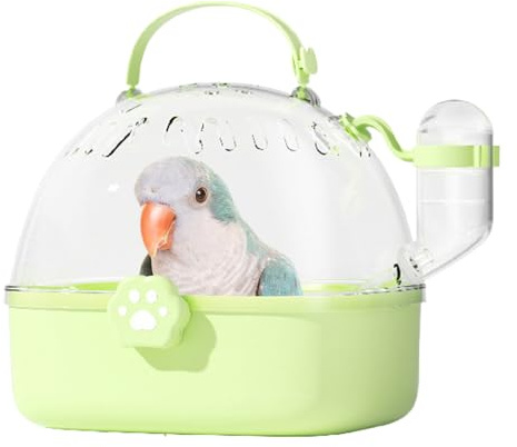 Bolsa de salida de loros, jaula de viaje de transportista de aves - Accesorios de caja de jaula de pájaros - Vista transparente panorámica de transporte compacto para transporte salvaje exterior al ai