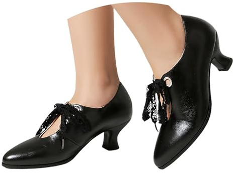 Generisch Zapatos tradicionales para mujer, tacones altos, tirolés, zapatos de tacón, zapatos de tacón para traje regional, zapatos elegantes con tiras