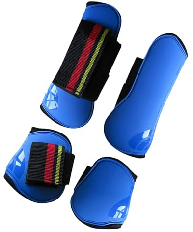 YEJBBUC 4 Stück Pferdegamaschen Wraps für Reitsport Performance Reitwettbewerbe Blau
