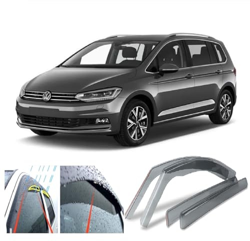 AC WOW 4x Windabweiser für Volkswagen Touran 2015 2016 2017 2018 2019 2020 2021 2022 2023 2024 2025 2026 Schilde/Sonnenblende/Regenschutz