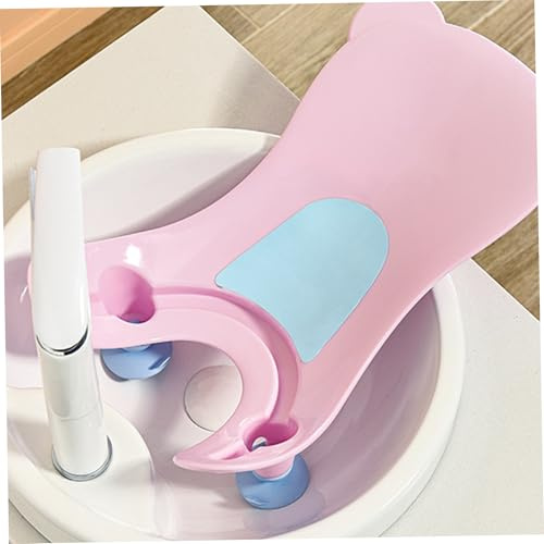 Fregadero para bebé con ventosa, fregadero portátil para bebé con orificio para colgar, herramienta de lavado con soporte para glúteos para uso diario en la bañera, decoración