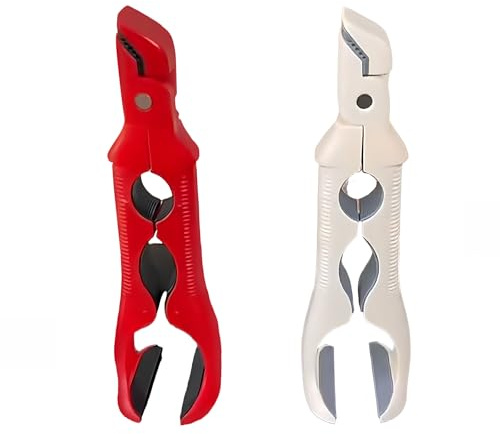 Greyoe 2 pièces Pince Cuisine, Pince Anti-dérapage pour Vaisselle et Assiette avec Design 3-en-1 et Fermeture de Sécurité, Pince de Poignée Résistante à la Chaleur pour four, Micro-ondes, Pizza