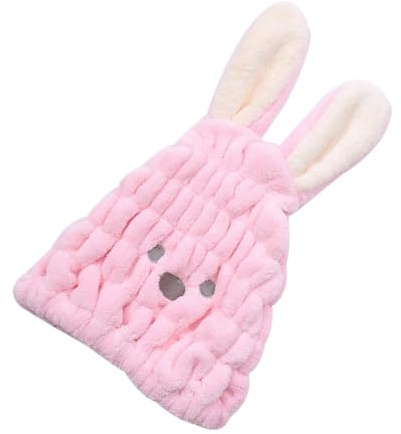 HOMOCONO Kinder Haartrocknungshaube mit Süßem Cartoon Hasenmotiv Schnelltrocknendes Polyester Material Extra Saugfähig für Schule und Reise Zufällige Farbe