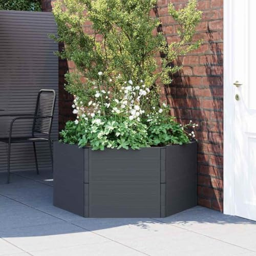 Pot de fleurs de jardin en polypropylène robuste, design empilable, panneaux de 53 x 26 x 3,5 cm, idéal pour les légumes, les herbes, les fleurs, polyvalent comme plate-bande surélevée ou composteur