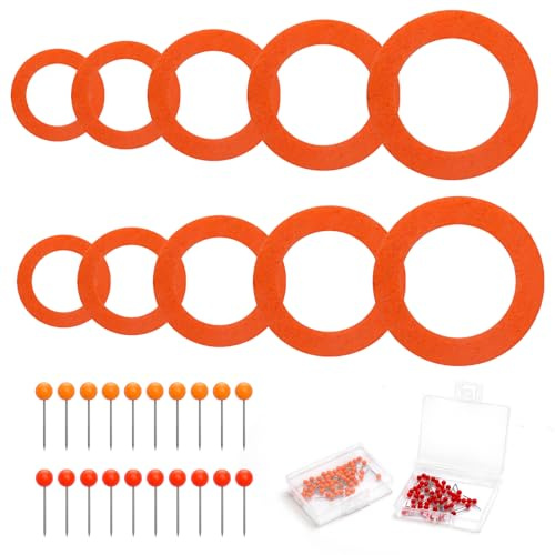 SLIAXINT 10 Stück Orange Gefühlt Dart übungsringe und 100 Stück Pinnadeln, Dart Zubehör Trainingsringe Dartscheibe Schutzring Stecknadeln Darts Schutzring für Anfänger üben das Training
