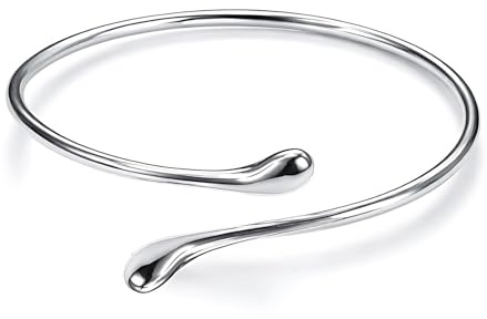 PANDA LUXURY JEWELLERY Silber 925 Damen Armband Armreif Glänzendes Accessoire, Tropfen Armband Silberarmreif Verstellbar Eleganter Schmuck für Damen und Mädchen - Valentinstag Weihnachten Geburtstag