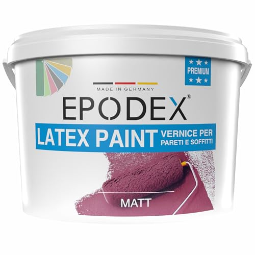 EPODEX Vernice al lattice opaca - Malve Pastello | Pittura per Pareti Lavabile, resistente, traspirante e inodore, Interni, 3kg - 25 m² per mano