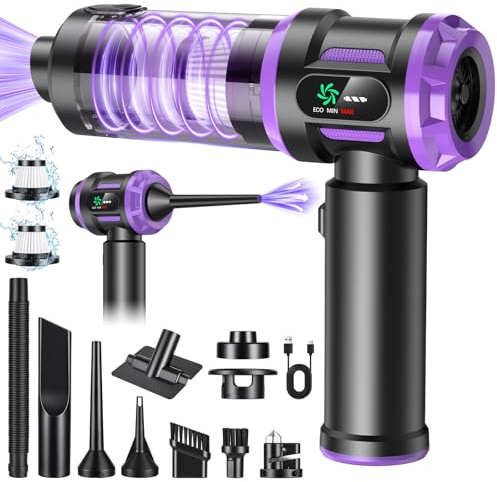 Apgoza Handheld Vacuum Cleaner 27000Pa, 5-in-1 Cordless Car Vacuum Cleaner | 220000RPM Brushless Motor, One-Touch Dust Cleaning,Portable Digital Display Duster for Home Office Car Kitchen Pet Hair