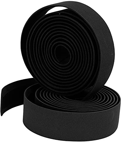 BTOSEP Cykelstyrband, 2 stycken, bekväm, halkfri, hållbar för racercyklar, cykling, svampmaterial med hög densitet (svart)
