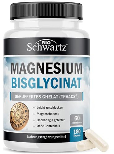 Magnesium Bisglycinate Chelated Supplement - High Absorption Magnesium Glycinate Supplement for Women and Men - Sleep, Muscle, Bone & Joint Support - Non-GMO, Non-Laxative Chelate - 180 Capsules
