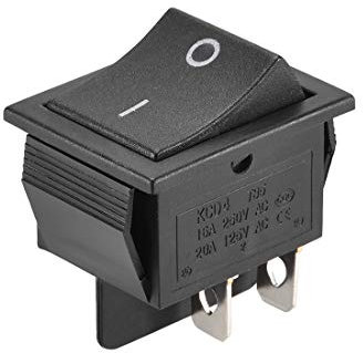 sourcing map Bootförmig 4-Polig Wippschalter Kippschalter EIN/AUS AC 250V/16A 125V/20A Schwarz