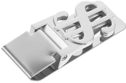 LIOOBO fermasoldi in acciaio inossidabile fermasoldi in metallo a forma di dollaro mini porta carte di credito