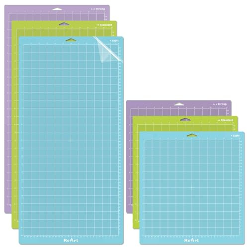 ReArt Tappetino da taglio Varietà 6 confezioni per Cricut Maker 3/Maker/Explore 3/Air 2/Air/One adesivo di ricambio – forte, standard, leggero, 30,5 x 30,5 cm x 3 confezioni, 30,5 x 61 cm x 3