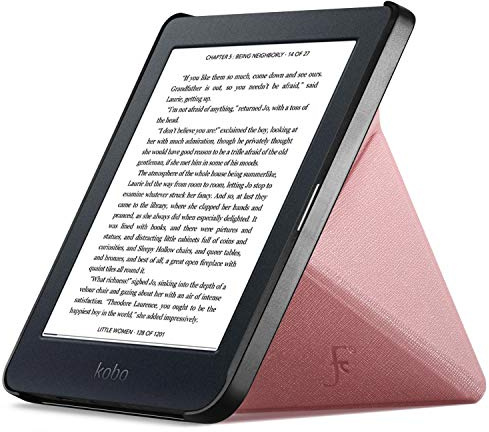 Forefront Cases Hülle für Kobo Nia - Magnetische Schutz-Hülle und Ständer für Kobo Nia (Modell: 2020) - Auto Schlaf Wach Funktion, Dünn und Leicht (Origami Design) Tasche - Roségold
