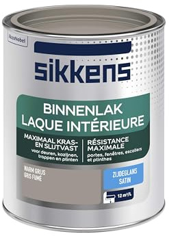 Sikkens - Peinture Laque Intérieure Bois et Fer - Résistance maximale aux taches et rayures - Satin Gris Fumé 0,75 L
