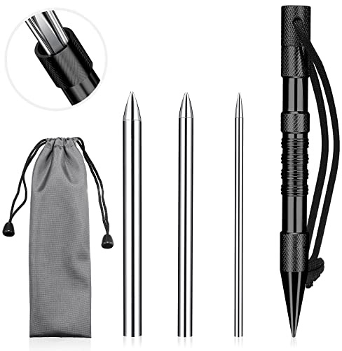 Paracord Knotters Tool Marlin Spike with 3 Pieces Paracord FID Paracord Tools Marlin Spike Stainless Steel Paracord Needle Lacing Needles for Paracord Leather Rope Cords Work Bracelet Weaving (Black)