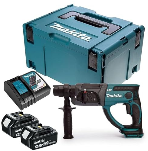 Bohrhammer SDS-Plus 18 V (2 x 6,0 Ah) in MAKPAC – MAKITA DHR202RGJ