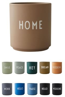 Design Letters Lieblingsbecher Natürlich HOME Tasse | Personalisierte Geschenke für Frauen & Männer | Geburtstag, Weihnachten, Hochzeitsgeschenk | Kaffeebecher Porzellan | Tasse mit Spruch 250 Ml