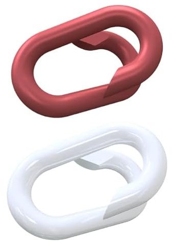 Schäkel aus Stahl für Absperrkette, Set aus 5 roten und 5 weißen Schäkeln, verzinkt und beschichtet, Drahtstärke ca. 6 mm