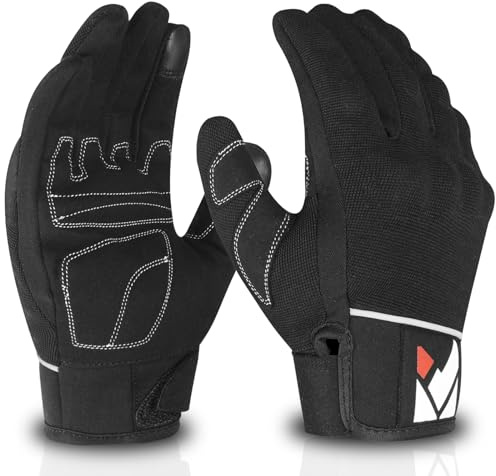 Katx Gants de Moto de Protection pour Hommes et Femmes, Doublure de Gants blindés en Cuir pour Scooter, Motocross, VTT, équitation, équipement de Course décontracté (S, Noir)