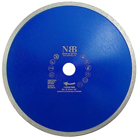 NBB Diamant-Trennscheibe Diamantsäge mit 8mm Höhe durchgehende Klingenstärke 1,7mm Dicke professionelle Diamantklinge für das Schneiden von Porzellan Keramik Fliesen Marmor Granit Stein (1, 230mm)
