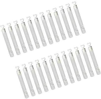 Toyvian 24stücke Leere Seifenblasenflasche Aus Kunststoff Herzform-zauberstab-Rohr Leerer Wasserbehälter Für Partys Und Feiern Transparent