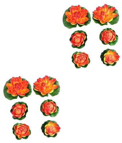 IMIKEYA 12stücke Künstliche Lotus Seerosen Für Teichdekoration Mittlere Und Große Rot Schwimmende Kunststoffpflanzen Für Und Außenbereich